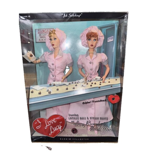 Barbie Lucy and Ethel Doll I Love Lucy in Job Switching In Box No Sound - Picture 1 of 7